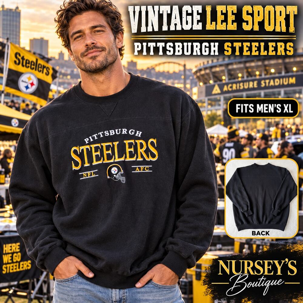 Vintage 90s Lee Sport Pittsburgh Steelers Crewneck Sweatshirt Mens XL NFL